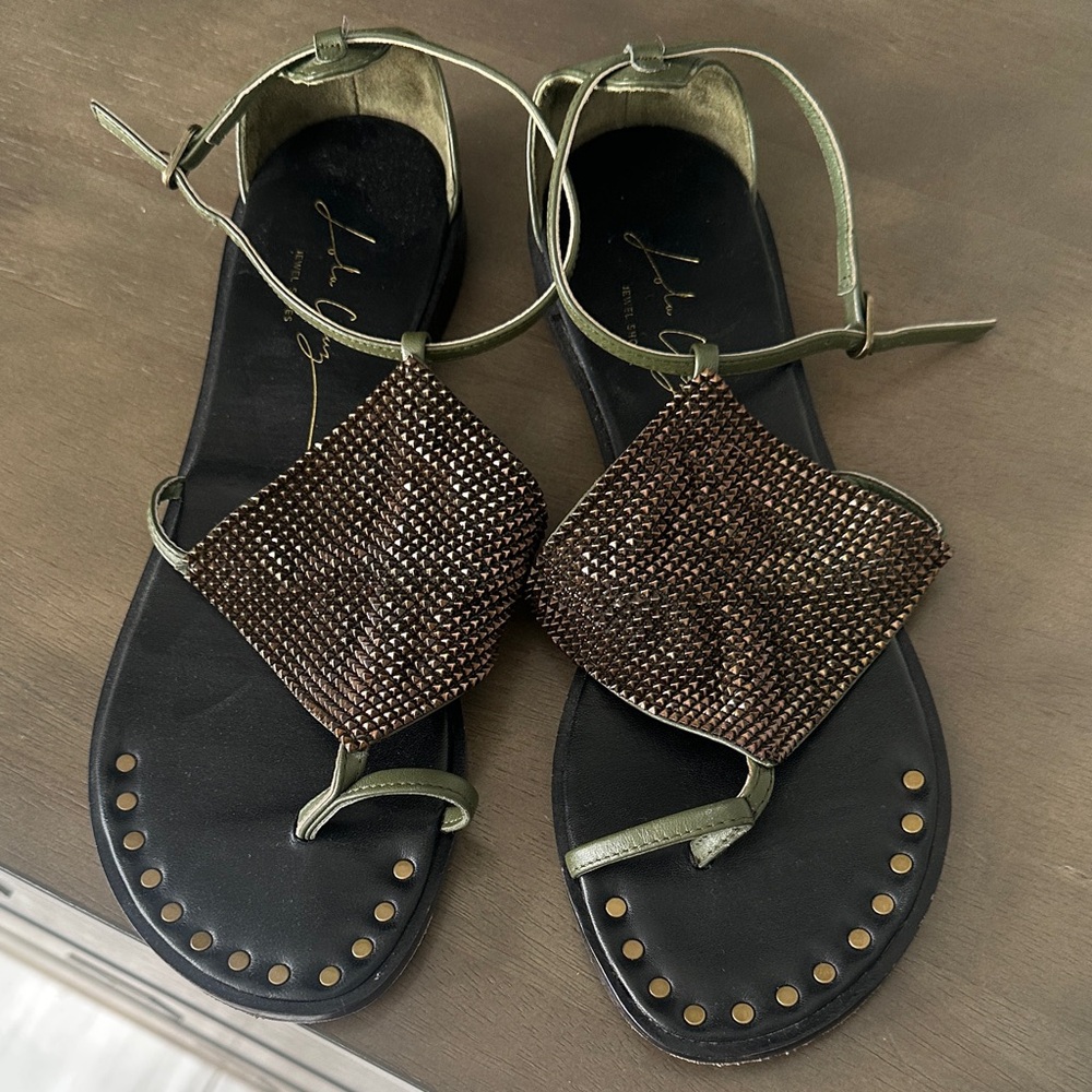 Stylish Brown and Green Sandals
